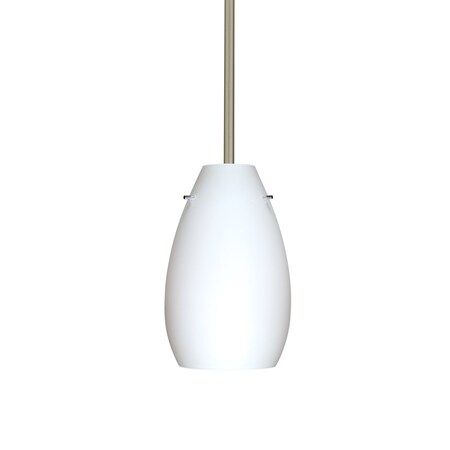 Besa Lighting Pera 9 Stem Pendant, Opal Matte, Satin Nickel Finish, 1x100W Incandescent 1TT-412607-SN